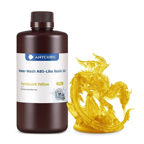 Anycubic Water-Wash ABS-Like Reçine 3.0 - Yarı Şeffaf Sarı - 1 Kg - SSXAB3TY