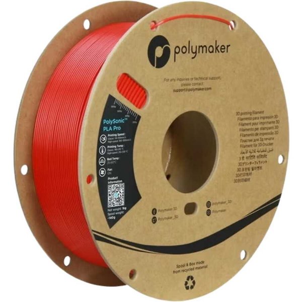 PolySonic PLA Pro Yüksek Hızlı Kırmızı Filament 1.75mm 1Kg