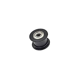 16 Diş GT2-6mm Rulmanlı Dişsiz Minyatür Kasnak - 3mm Şaft Çapı - Siyah