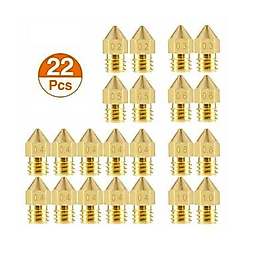 22 Adet MK8 Pirinç Nozzle - Creality-Two Trees Uyumlu