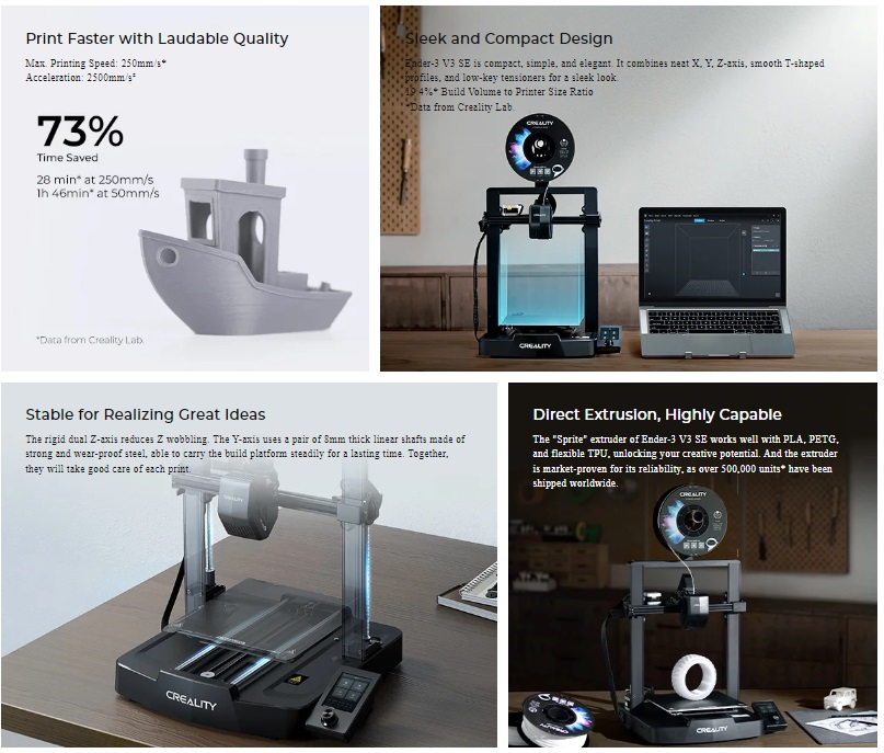 Creality Ender 3 V3 SE 3D Yazıcı detay görseli 1