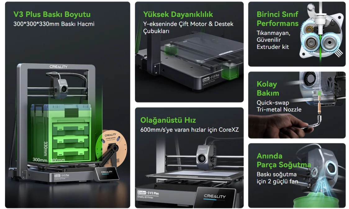 Creality Ender 3 V3 PLUS 3D Yazıcı detay görseli 1