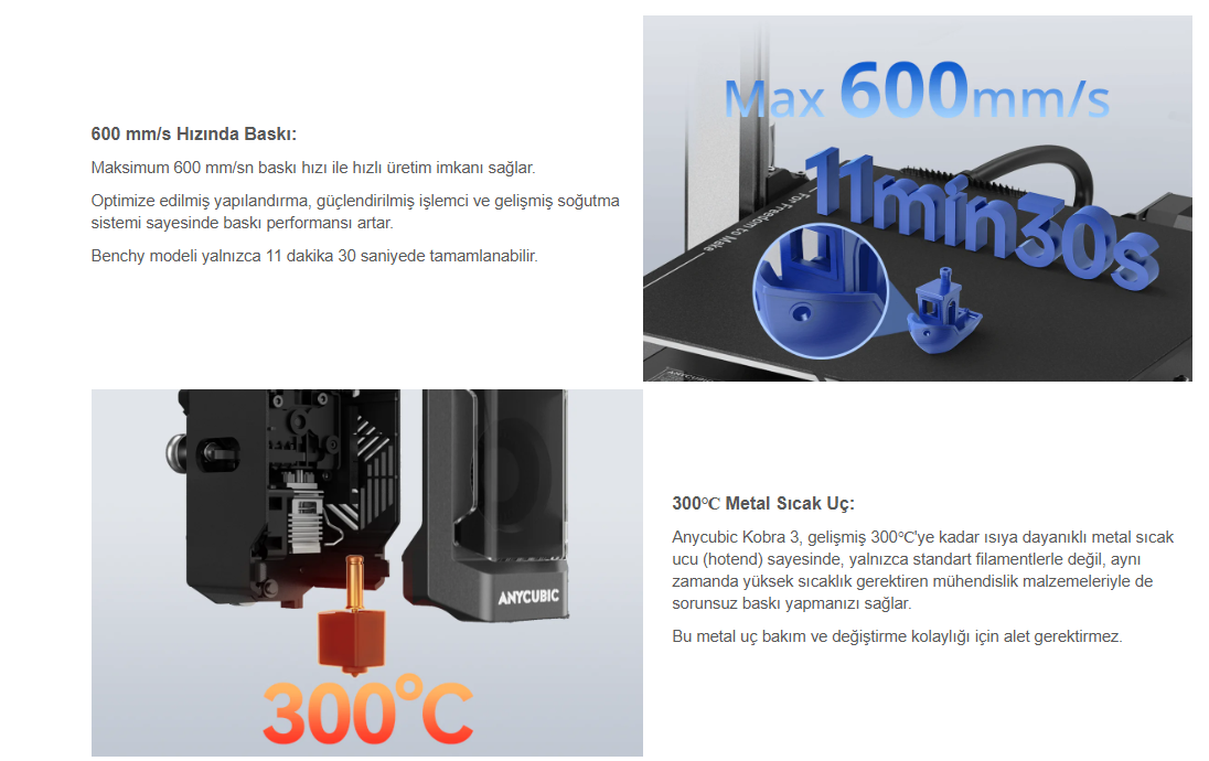 Anycubic Kobra 3 3D Yazıcı detay görseli 1