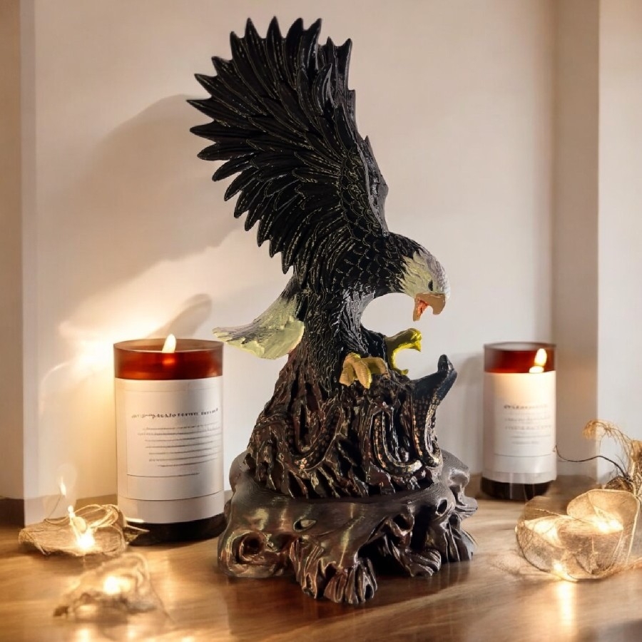 Kartal Figürü – 28x15 cm El Yapımı 3D Baskı Doğa Temalı Dekoratif Biblo
