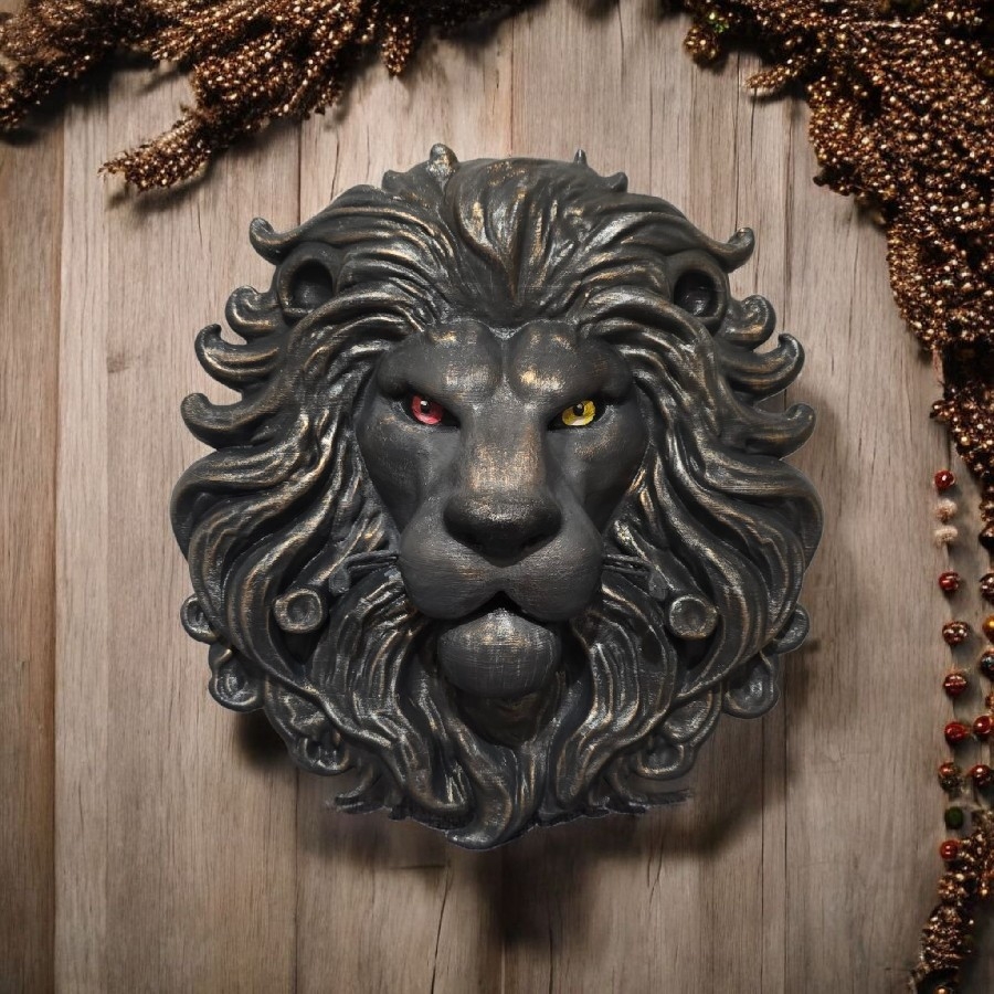 Aslan Başı Rölyef – 30 cm Galatasaray Temalı El Yapımı 3D Baskı Taraftar Dekoru