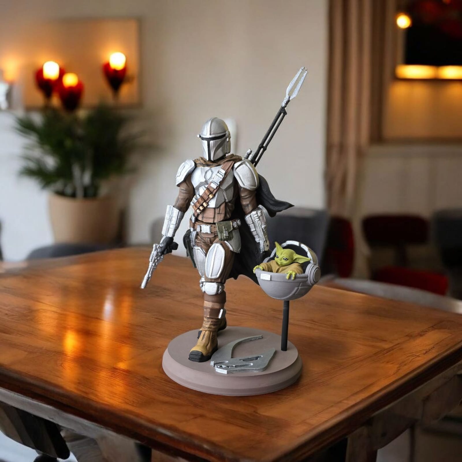 Star Wars Mandalorian ve Grogu – 3D Baskı El Yapımı Koleksiyon Figürü