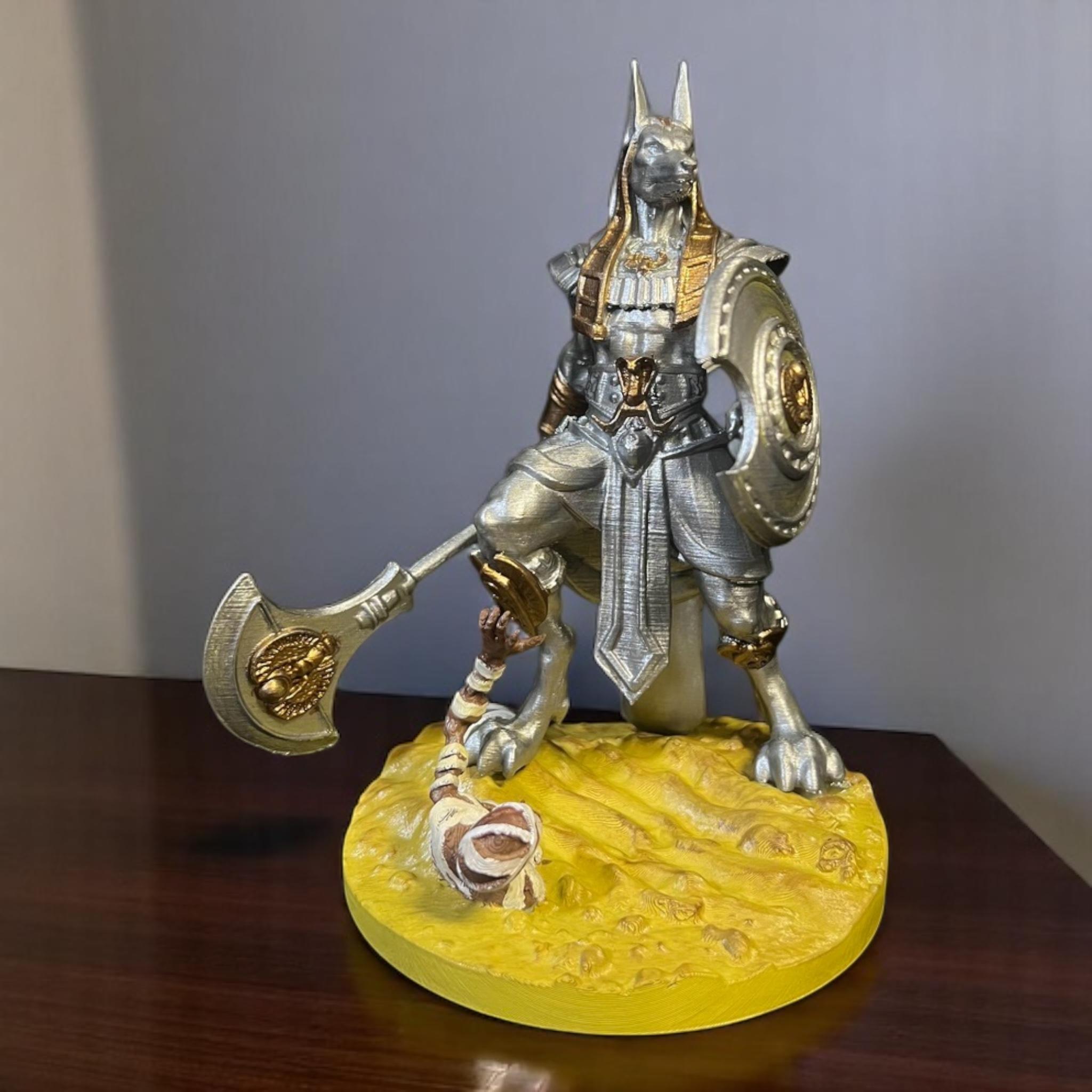 Anubis Figürü – Antik Mısır Temalı 3D Baskı El Yapımı Dekoratif Biblo