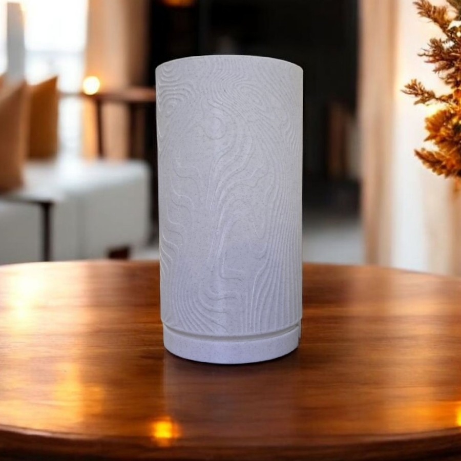 Mermer Ahşap Desenli Masa Lambası