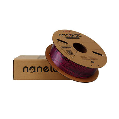 Nanelab Çift Renkli Silk PLA Filament - Siyah - Gül Kırmızısı - 1.75mm - 1Kg