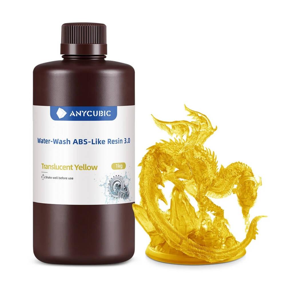 Anycubic Water-Wash ABS-Like Reçine 3.0 - Yarı Şeffaf Sarı - 1 Kg - SSXAB3TY