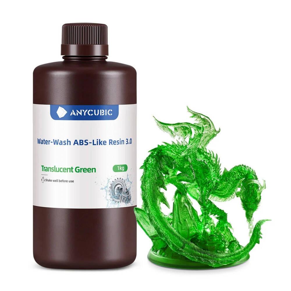 Anycubic Water-Wash ABS-Like Reçine 3.0 - Yarı Şeffaf Yeşil - 1 Kg - SSXAB3TG