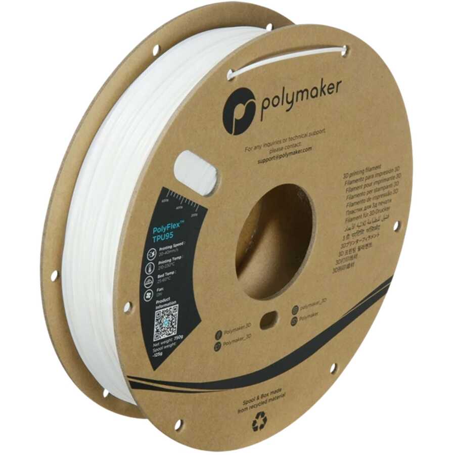 PolyFlex TPU95 Beyaz Filament 1.75mm 750gr