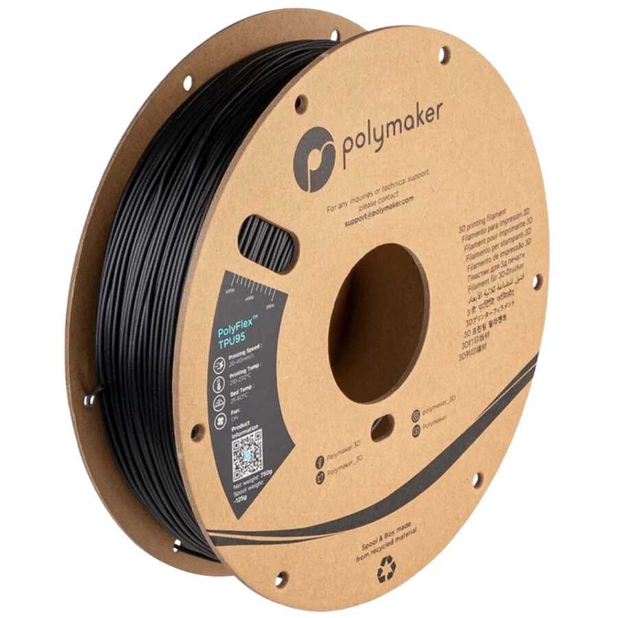 PolyFlex TPU95 Siyah Filament 1.75mm 750gr
