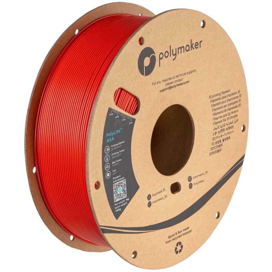 PolyLite ASA Kırmızı Filament 1.75mm 1Kg