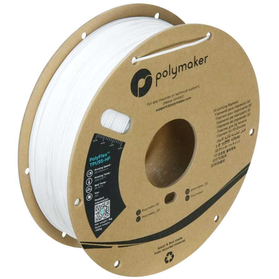 PolyFlex TPU95-HF Beyaz Filament 1.75mm 1Kg