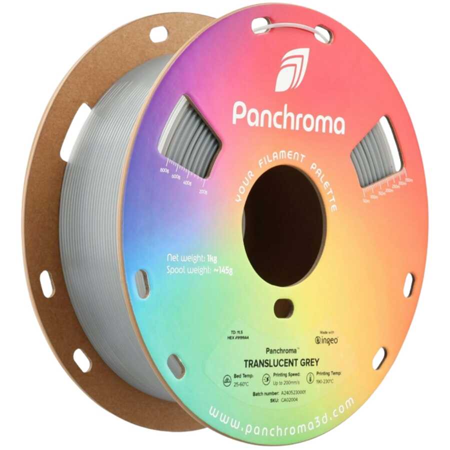Panchroma PLA Yarı Saydam Gri Filament 1.75mm 1Kg - (Translucent)